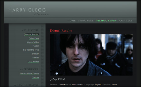 Harry Clegg website screenshot